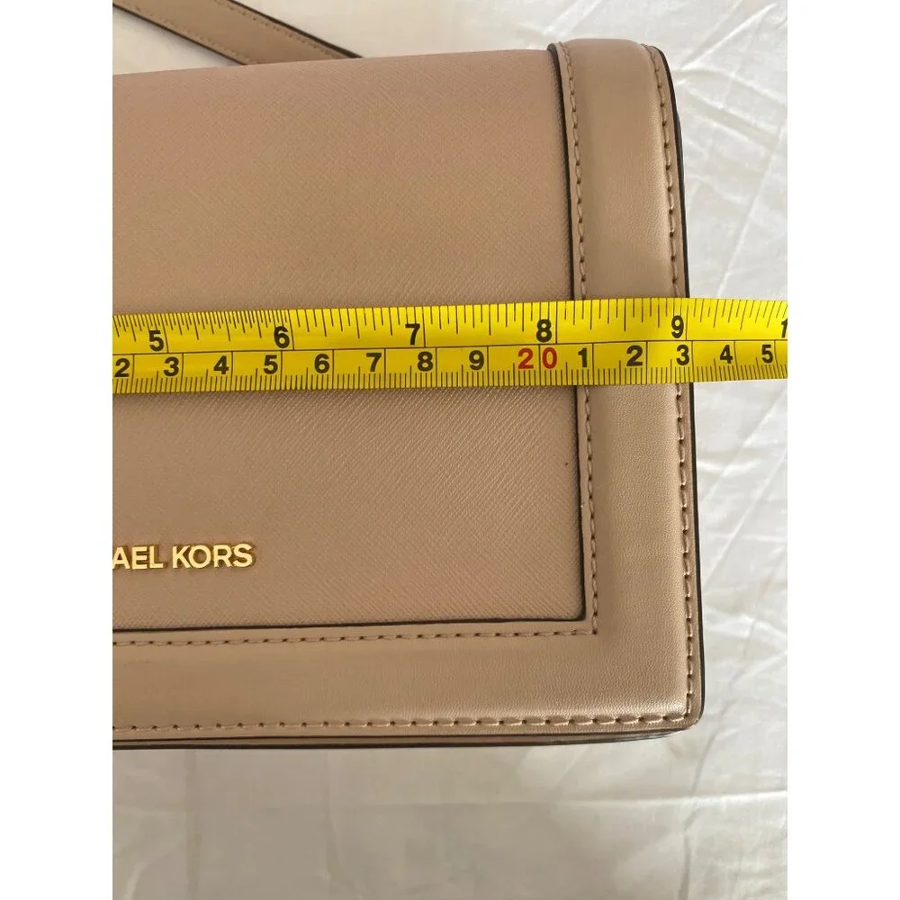 Michael Kors Womens Saffiano Leather Crossbody Bag - Pink Rectangle Purse - Picture 8 of 16